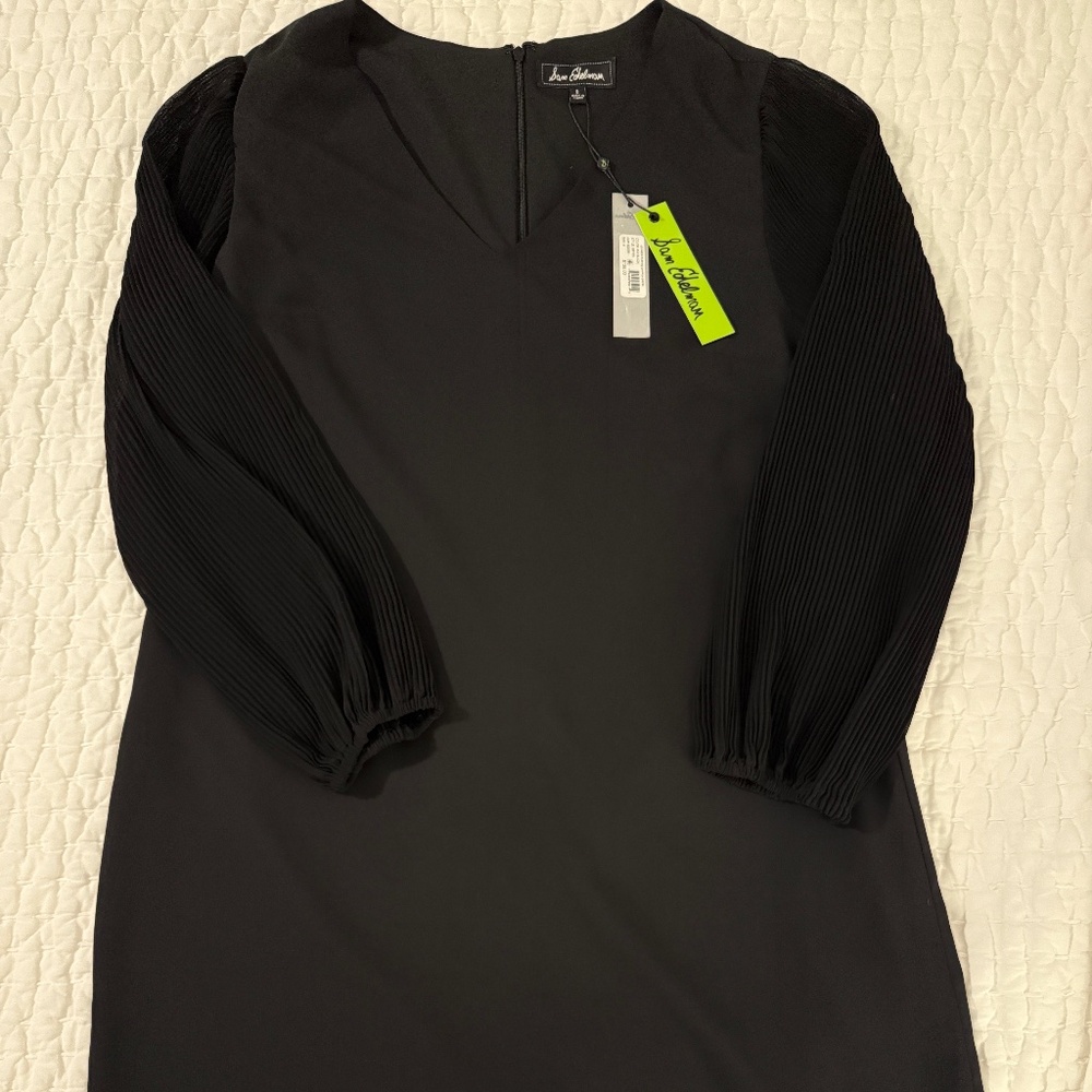 Sam Edelman Long Sleeve Pleated Chiffon Dress